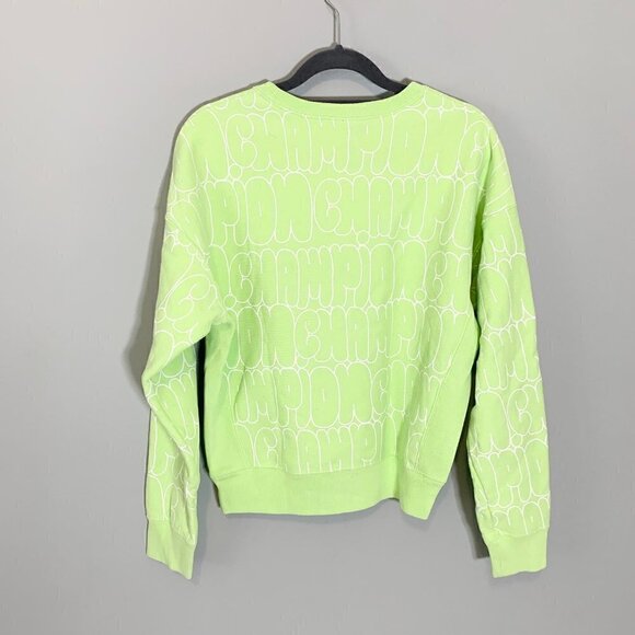 Champion reverse weave lime all over bubble logo print pullover sweatshirt - Picture 6 of 9